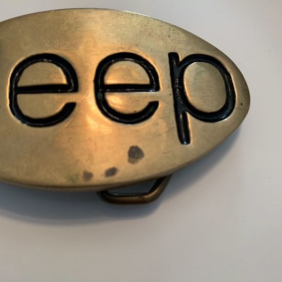 Vintage stamped Solid Brass Belt Buckle JEEP Wrangler 4x4 Cherokee Hipster Style - Picture 6 of 7
